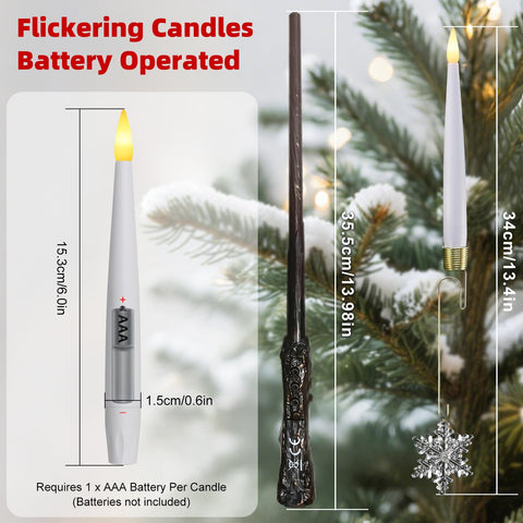 Sunjas flameless taper candles emitting a warm, realistic flame without wax or smoke