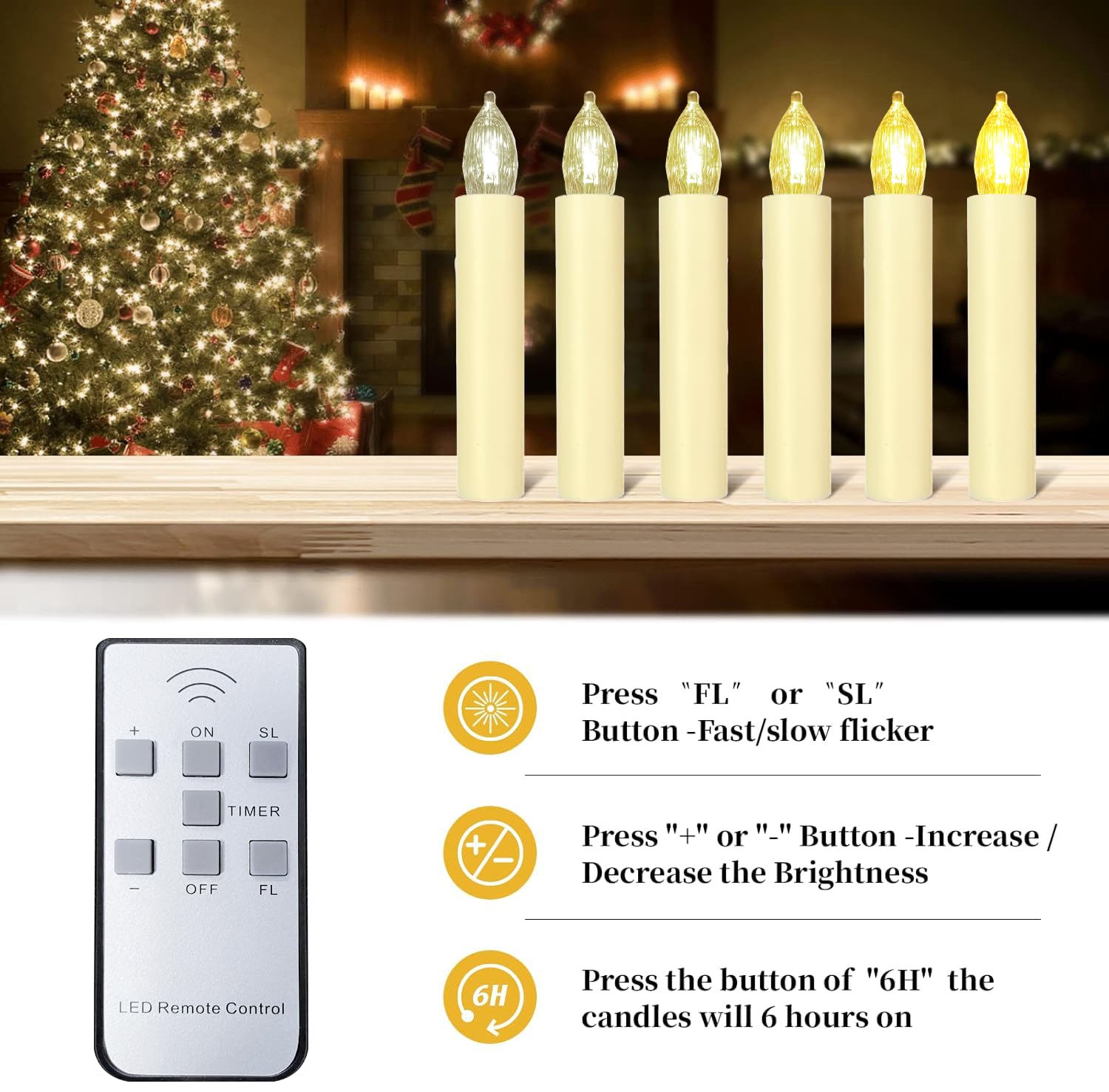 Sunjas candle showing dimmable brightness for versatile mood lighting.
