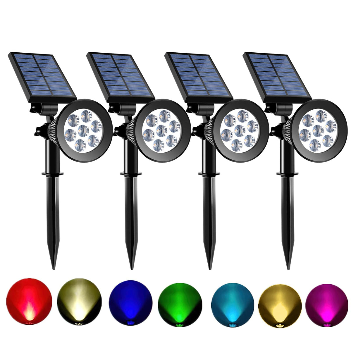 Sunklly solar spot light color-changing for vibrant garden ambiance.