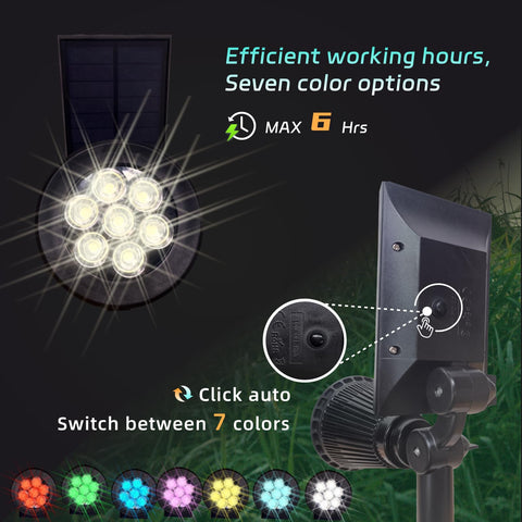 Sunklly solar spot light ground-stake installation for quick landscape setup.