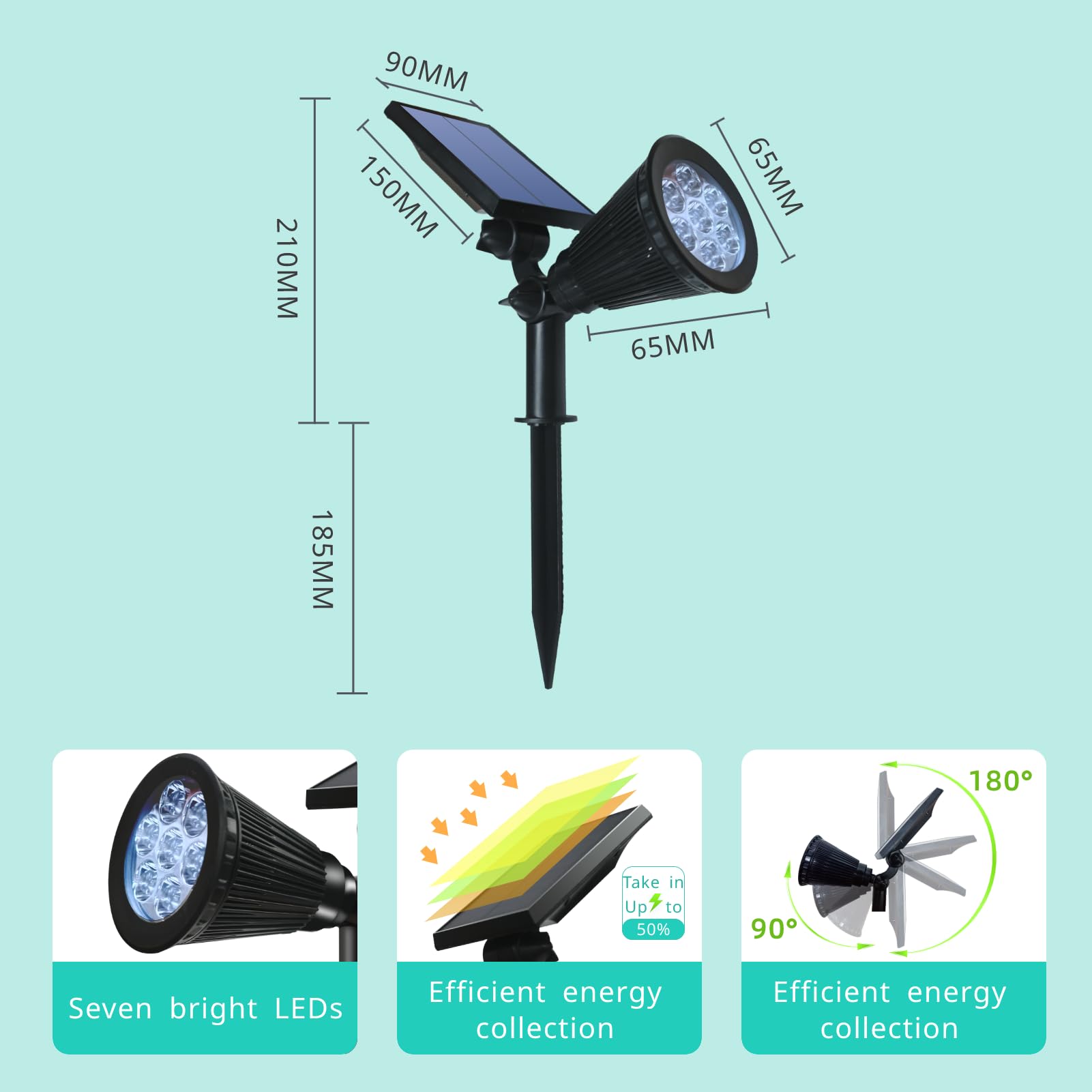 Sunklly solar spot light wall-mount option for versatile outdoor lighting.
