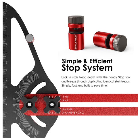 SUNLFPROD Stair Tread Template Tool with three adjustable extensions