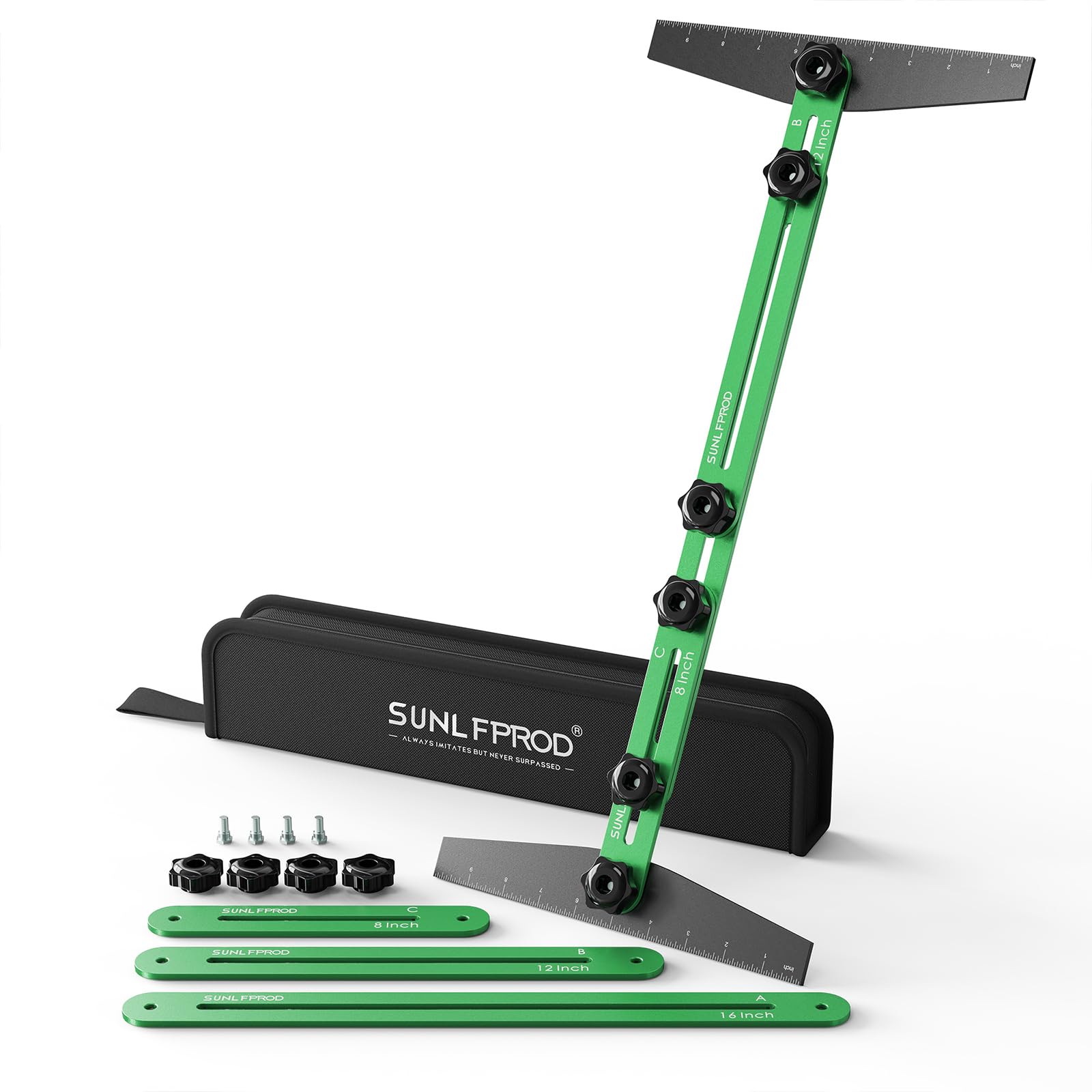 SUNLFPROD stair tread template with extensions for precise stair layout