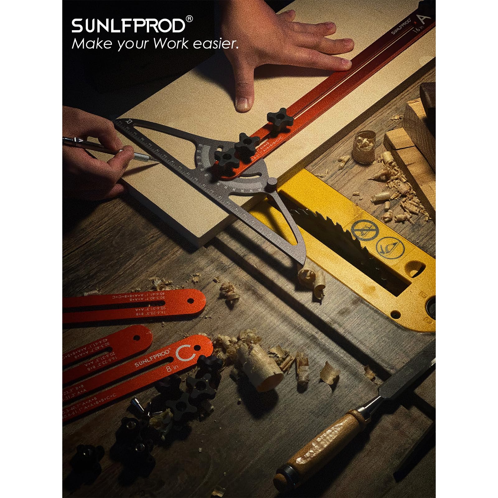 SUNLFPROD Stair Tread Template Tool precision markings visible