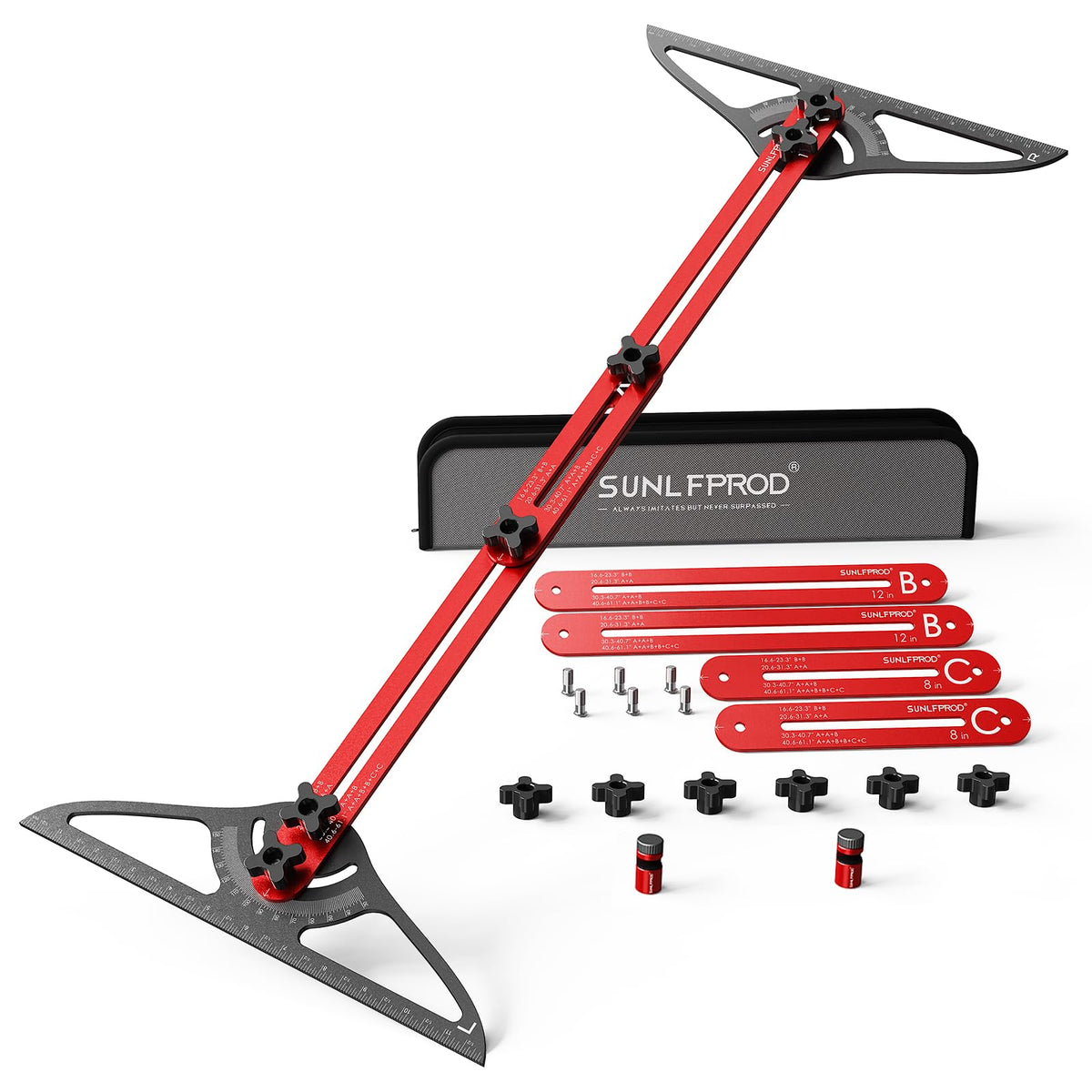SUNLFPROD Stair Tread Template Tool with rotatable scriber for precise setup