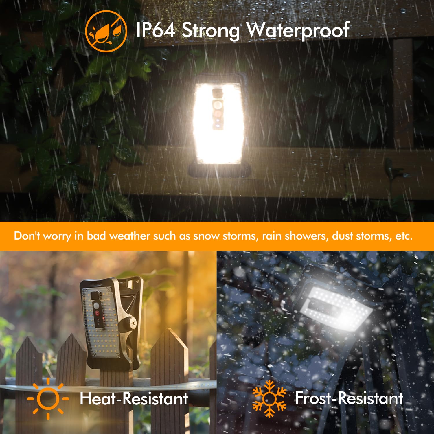 Sunlight Encounter 800 lumen brightness from 70 LEDs for clear outdoor illumination.