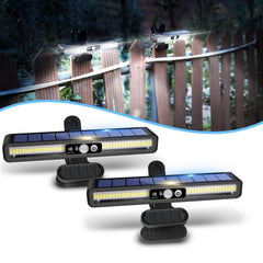 Sunlight Encounter clip-on solar light attached to a fence for perimeter lighting