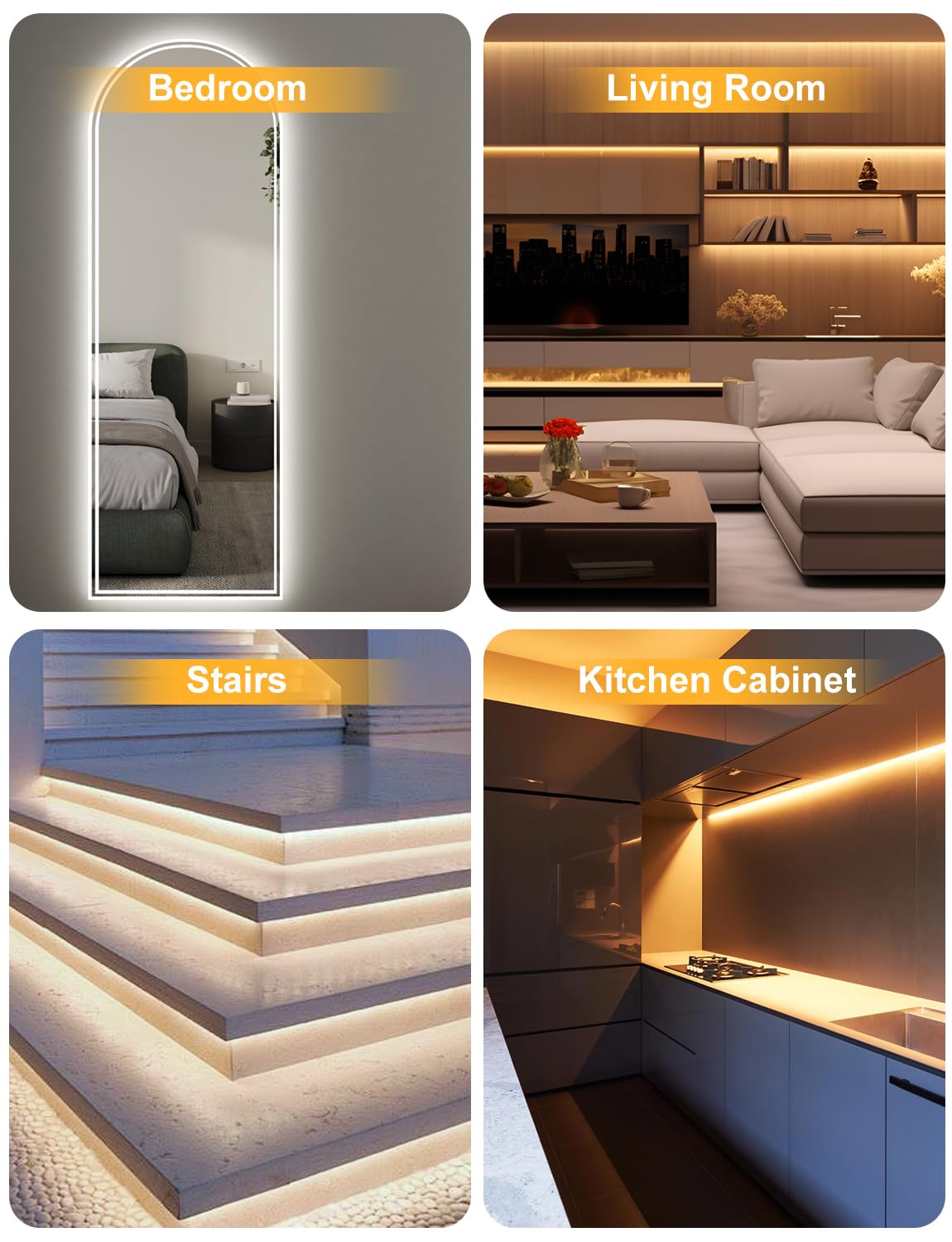 SUNLINKCO COB LED strip music sync mode matches rhythm with ambience
