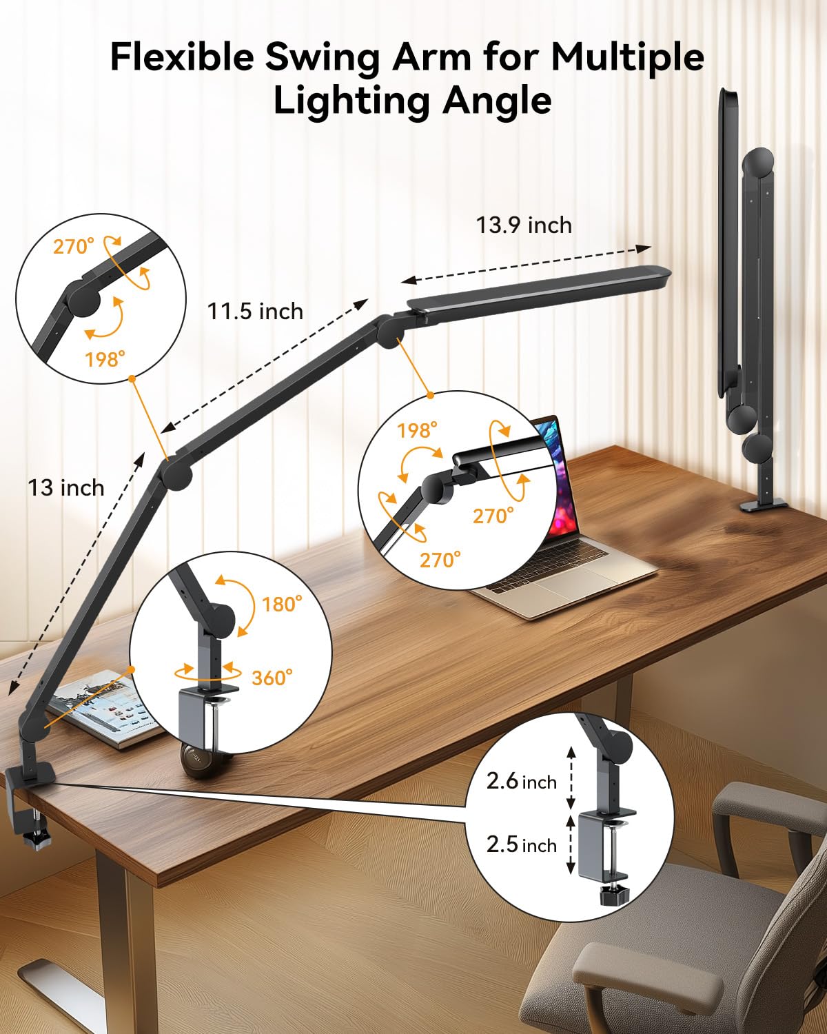 SUNLINKCO dual LED light sources delivering broad, even coverage on a desk