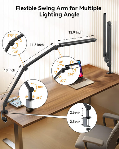 SUNLINKCO dual LED light sources delivering broad, even coverage on a desk