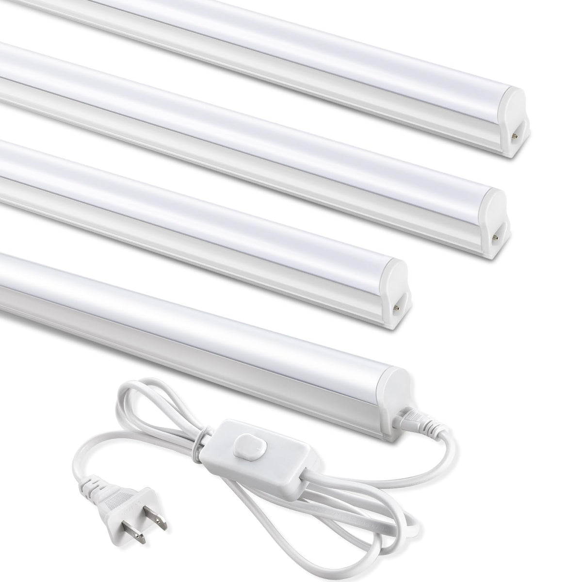 SUNLINKCO four-pack 4ft LED shop lights set delivering bright workspace illumination