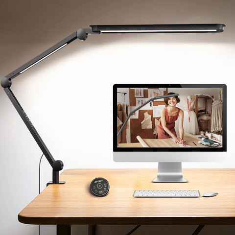 SUNLINKCO LED desk lamp with clamp for versatile workstation lighting