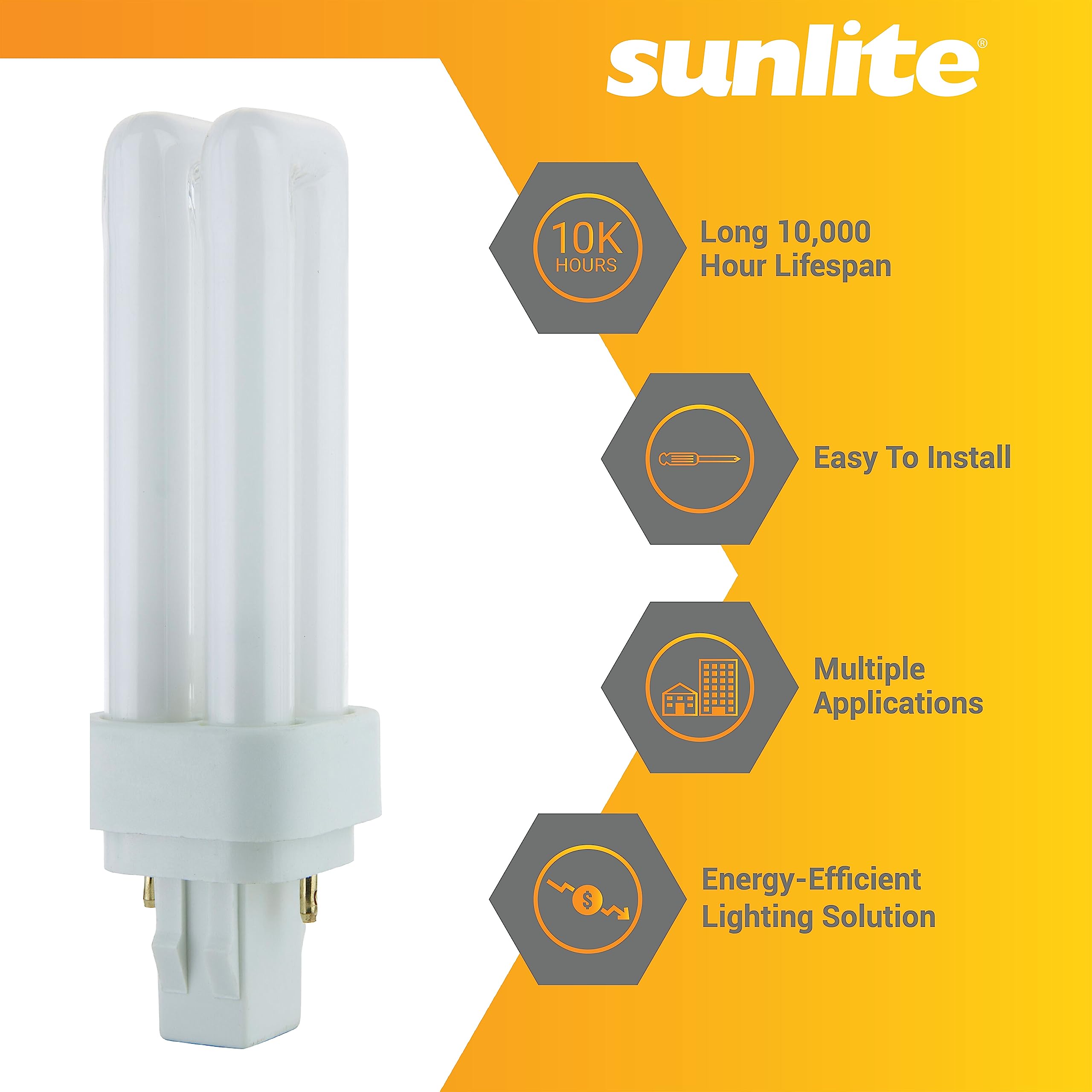 Sunlite 40542 daylight 660lm, 5000K for crisp task lighting.
