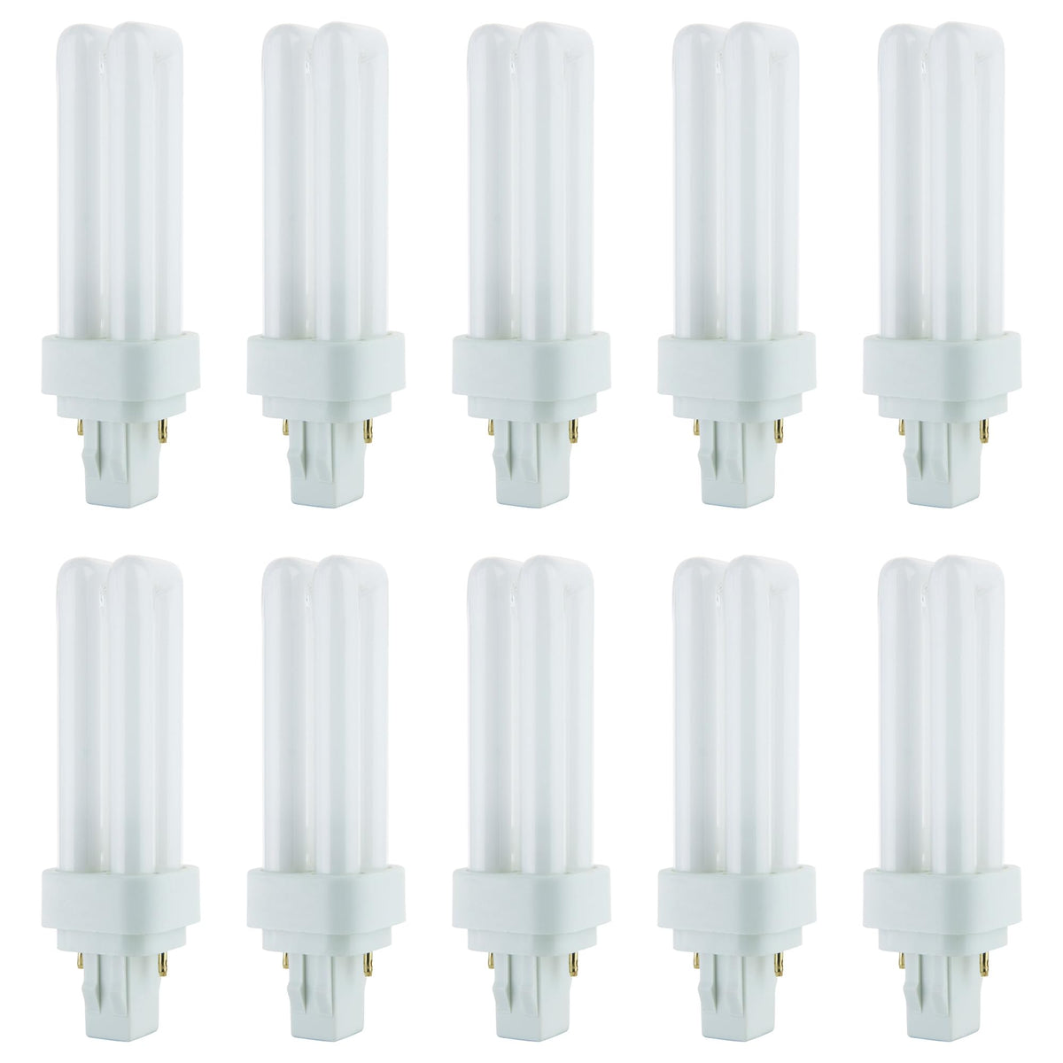 Sunlite 40542 front view shows compact double twin tube CFL with GX23-2 base.