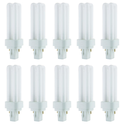 Sunlite 40542 front view shows compact double twin tube CFL with GX23-2 base.