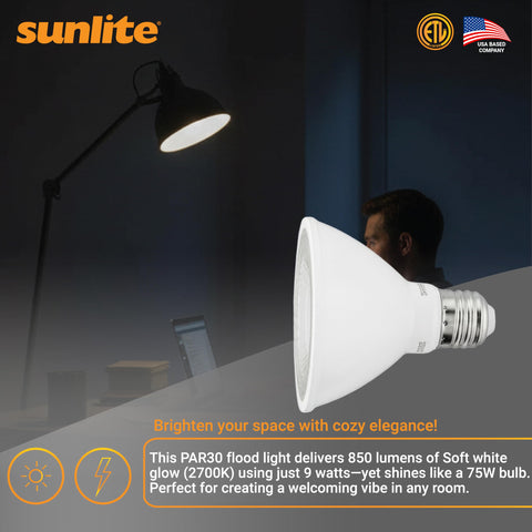 Sunlite par30 75W equivalent energy-saving LED reduces energy use