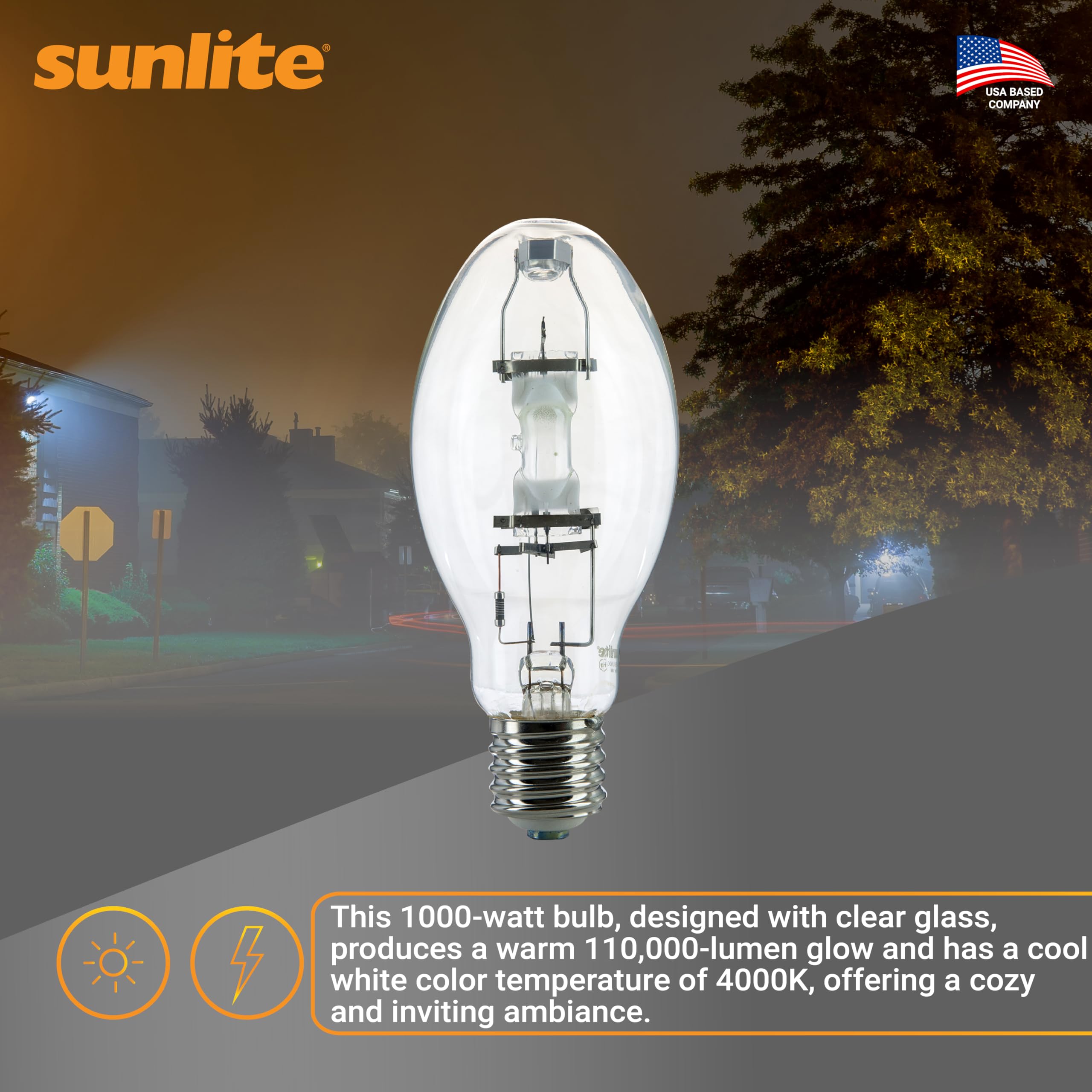 Sunlite MH1000U BT37 ANSI M47 compatibility ensures correct ballast pairing.