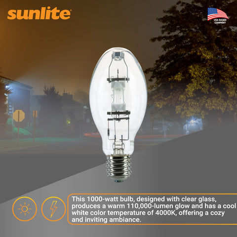 Sunlite MH1000U BT37 ANSI M47 compatibility ensures correct ballast pairing.