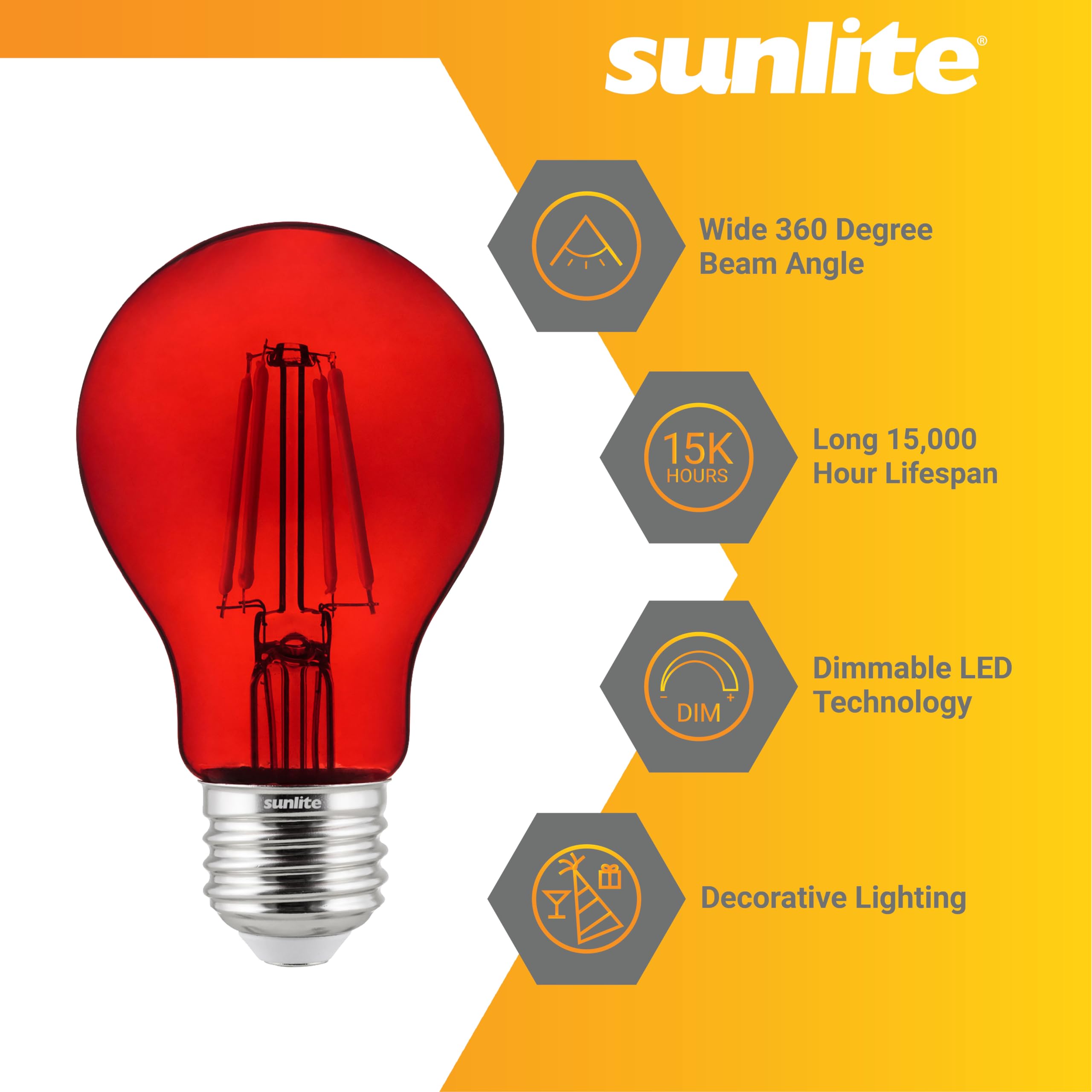 Sunlite dimmable red A19 bulb lets you adjust ambience for gatherings