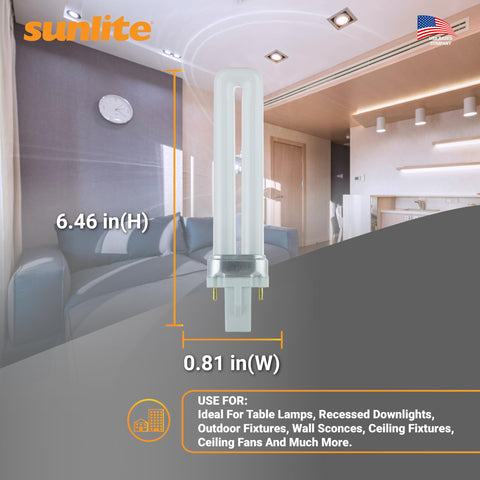 Sunlite PL13 SP65K GX23 base close-up for versatile fixture compatibility.