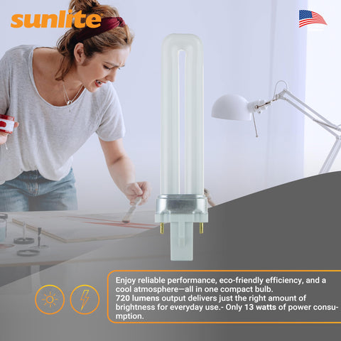 Sunlite PL13 SP65K 6500K daylight glow enhances task visibility.
