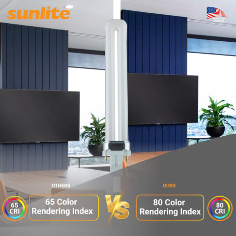Sunlite PL9 SP41K 9W table lamp setup offers clear, balanced brightness.