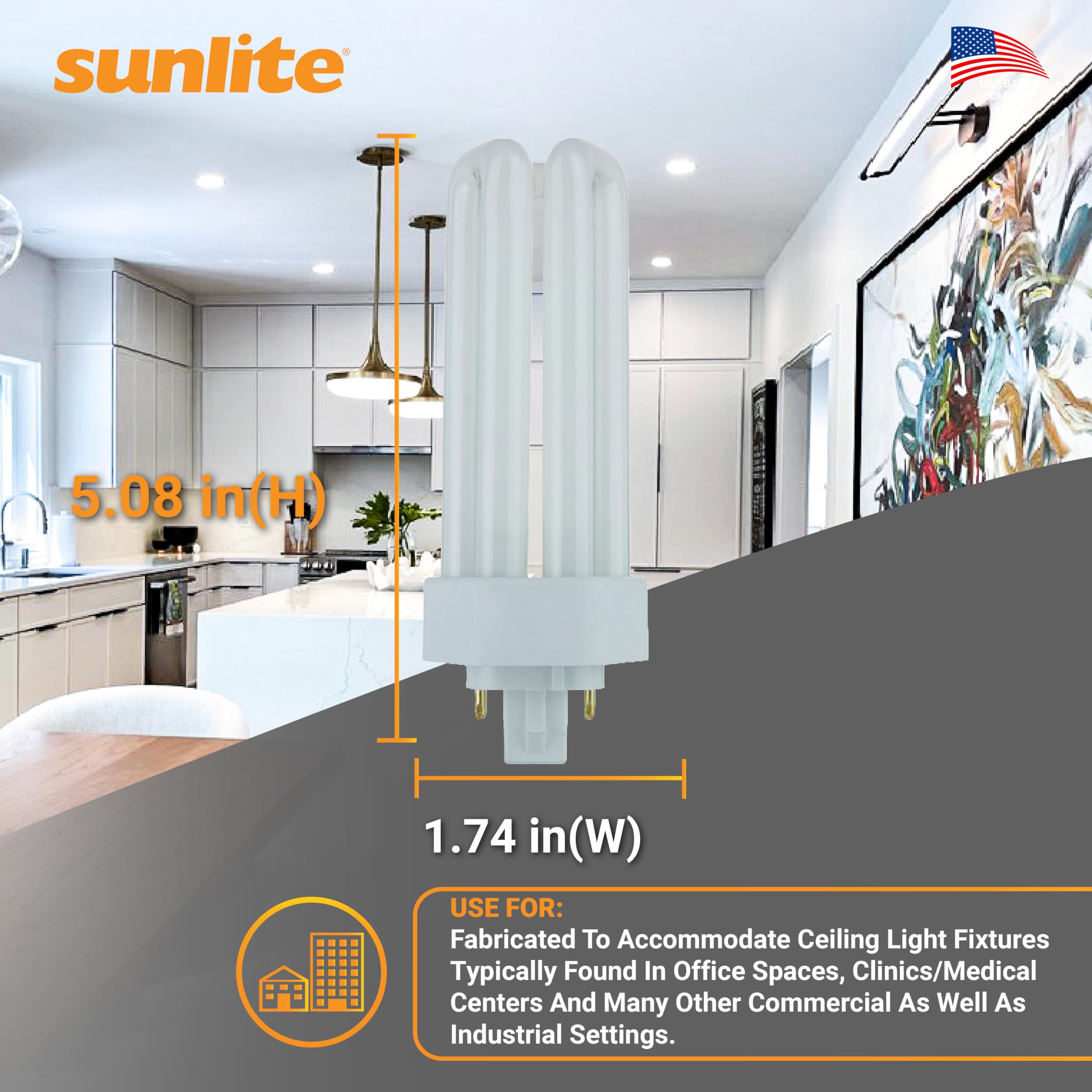 Sunlite PLT26-E-SP 4100K cool white light for crisp task lighting.