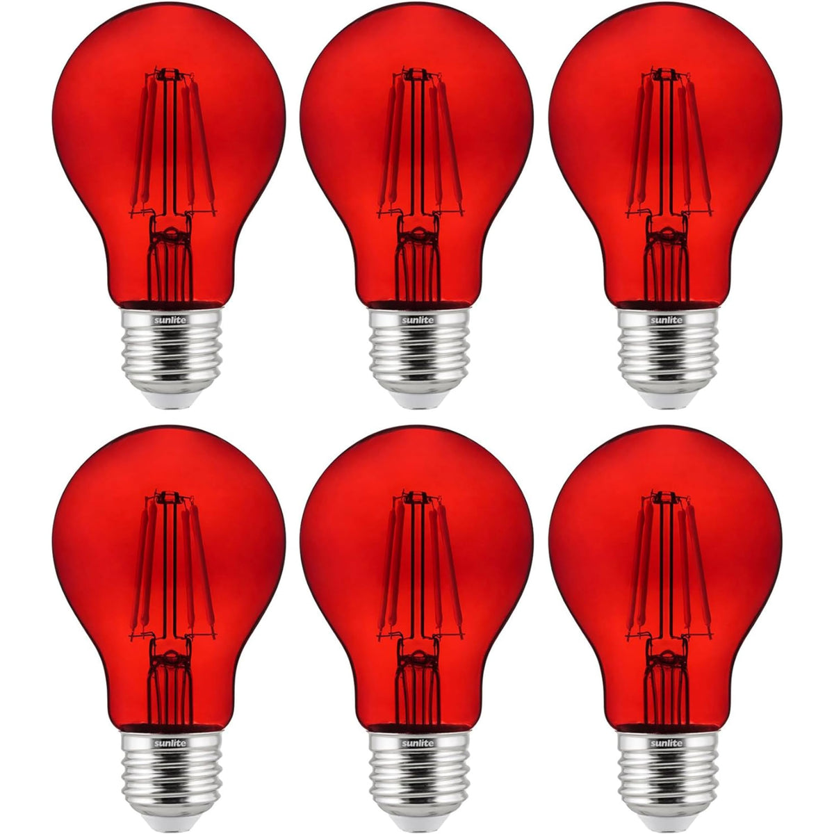 Sunlite red filament A19 bulb adds vibrant color to any room or event