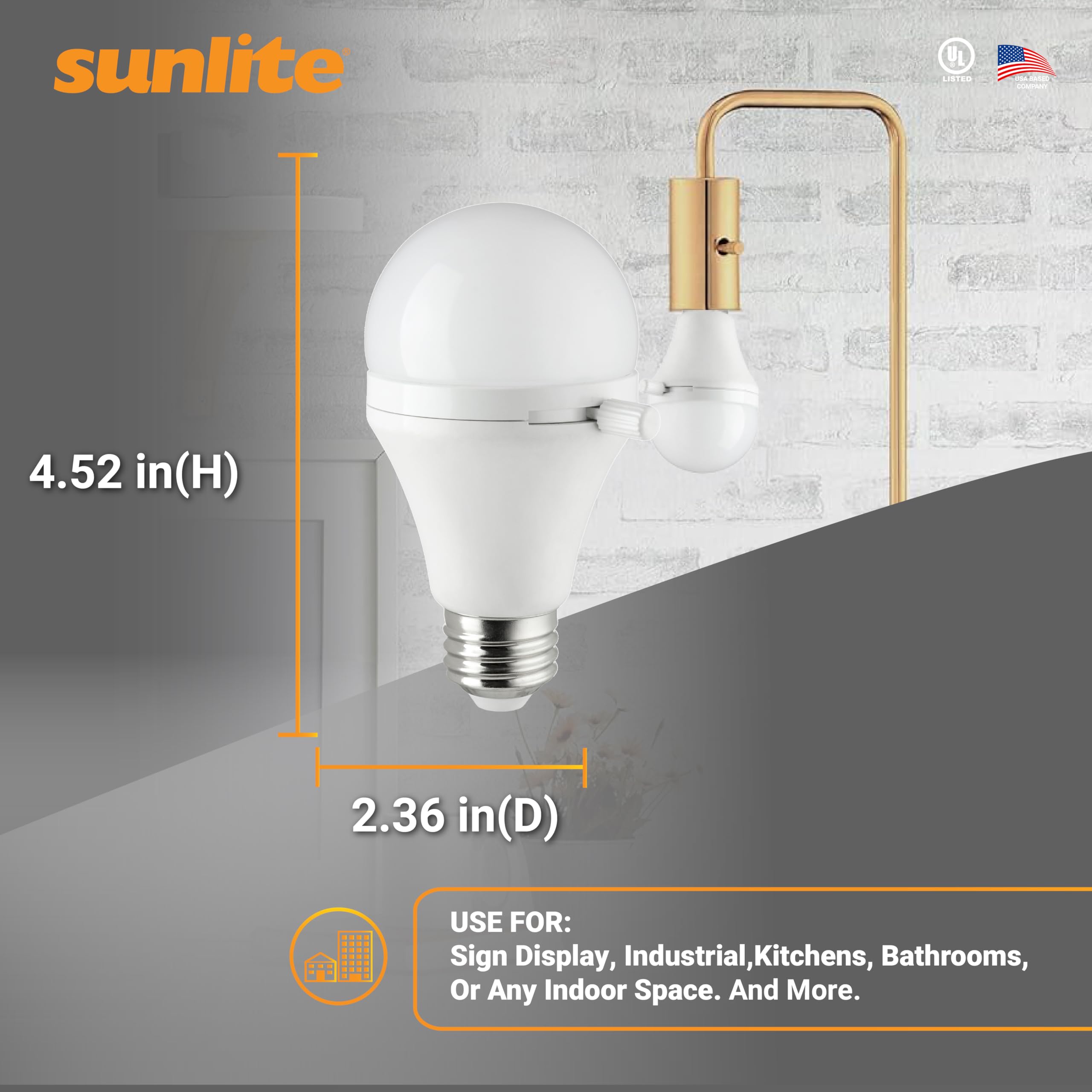 Sunlite ShabBulb fits open fixtures in dry locations.