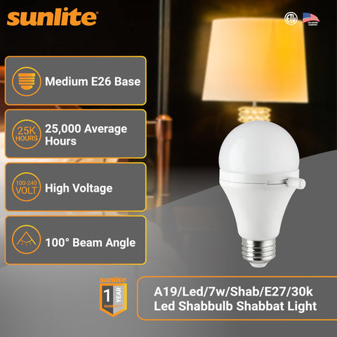 Sunlite ShabBulb warm white light at 3000K for cozy illumination.