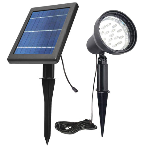 SUNLONG solar spotlight at the front door for safe entry lighting.