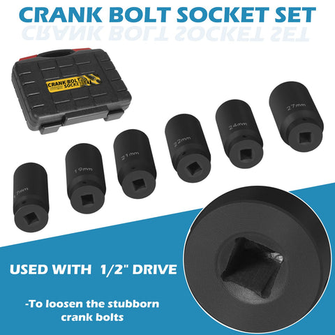 Sunluway 27mm deep crank bolt socket increases torque on tough fasteners