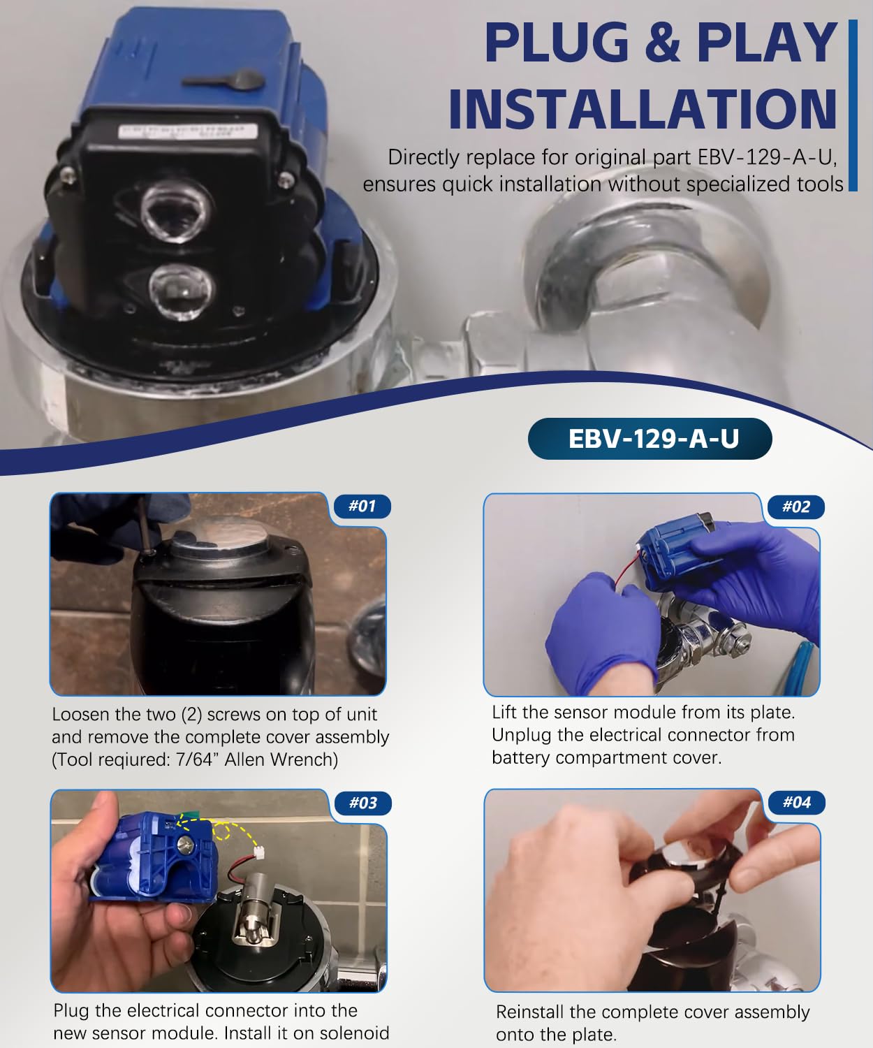 Sunluway EBV-129-A-U in action demonstrates automatic flush after detection.