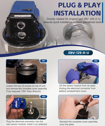 Sunluway EBV-129-A-U in action demonstrates automatic flush after detection.