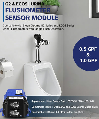 Sunluway EBV-129-A-U urinal module with ECOS side profile supports reliable sensor operation.