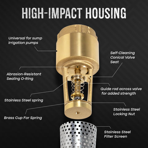 Sunluway Foot Valve Female Connection showing universal 1 inch connection compatible with all brands.