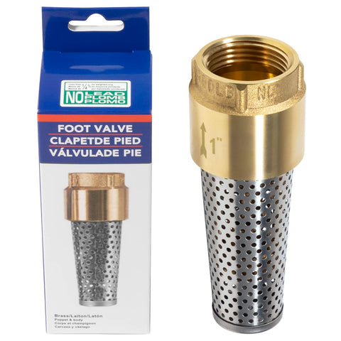 Sunluway 1 Inch Brass Foot Valve showing sturdy valve body for backflow protection and prime retention.
