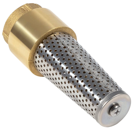 Sunluway Packaging Includes Valve showing 1 x 1-inch brass foot valve in box.