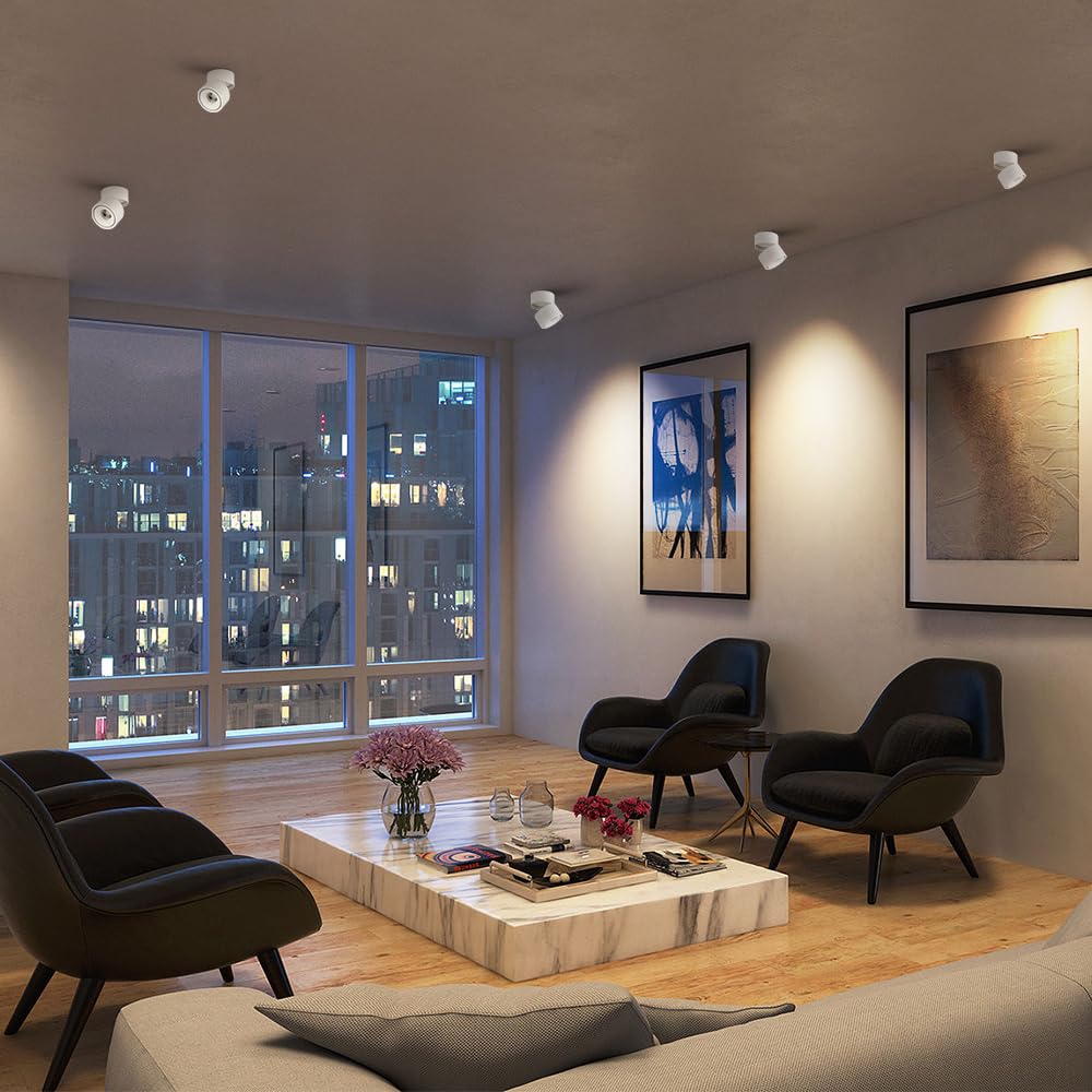SUNMEIYI white finish ceiling spotlight highlights architectural features with low glare.