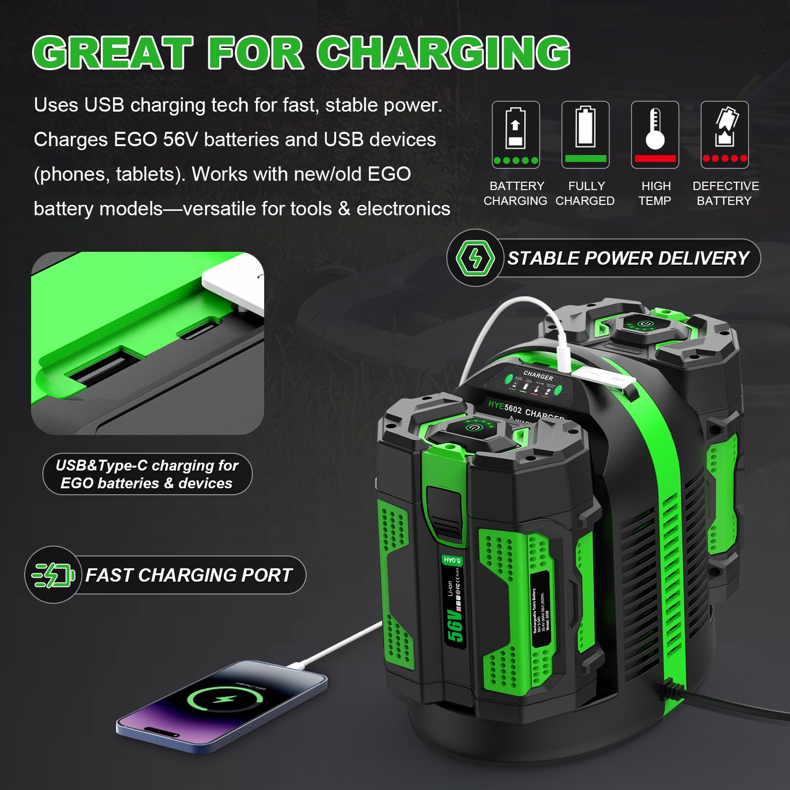 SUnMilY LED indicator shows charging status at a glance.