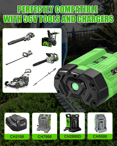 Sunmokite 56V battery outdoor use in yard demonstrates durable, long-life power.