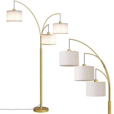 SUNMORY 3-lights arc floor lamp with tall arc for ambient living room lighting.