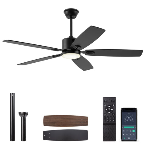 SUNMORY 52-inch ceiling fan with lights, stylish fit for living rooms.