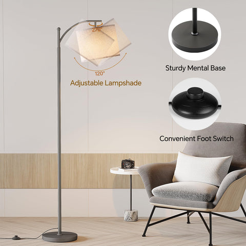 SUNMORY arc floor lamp with 3 color temperatures supports mood lighting.