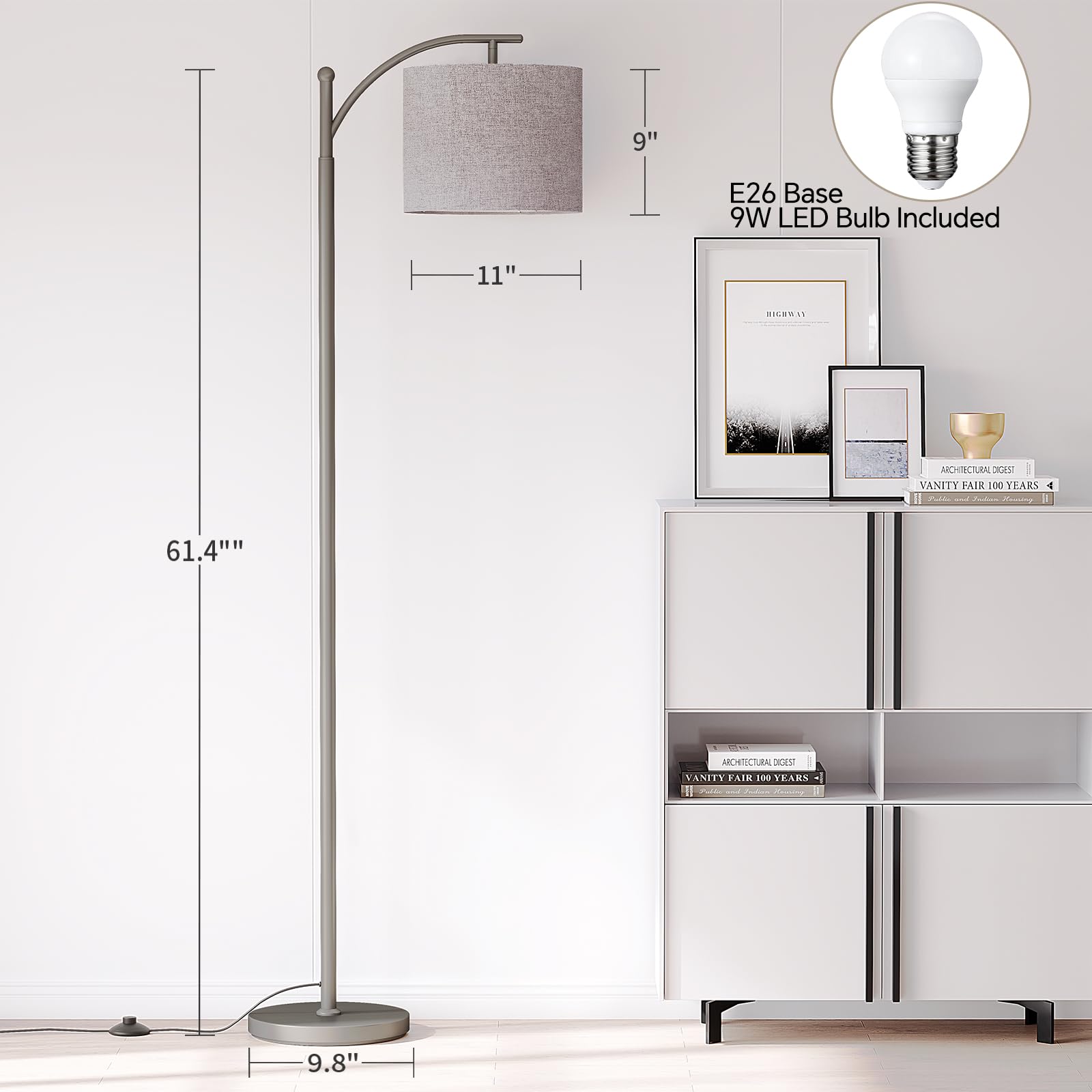 SUNMORY arc floor lamp arc design adds sculptural elegance and ambiance.