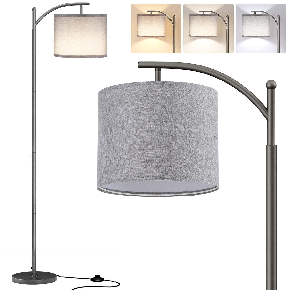 SUNMORY arc floor lamp assembly demonstrates easy setup for a sleek living room focal point.