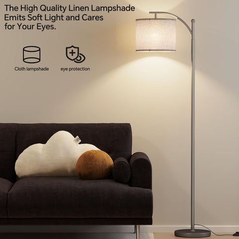 SUNMORY arc floor lamp heavy base provides stability and safety.