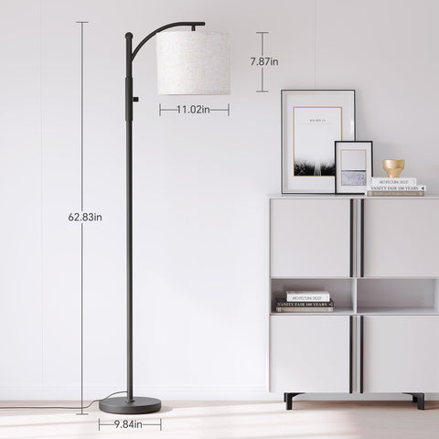 SUNMORY arc floor lamp in living room creates cozy ambience