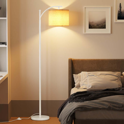 SUNMORY arc floor lamp in a living room setup for everyday use.