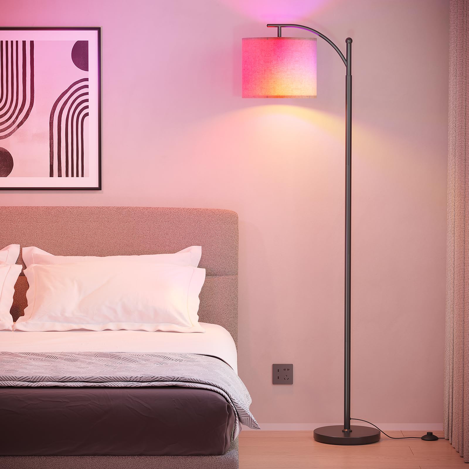 SUNMORY Arc Floor Lamp rotatable shade offers flexible illumination angles.